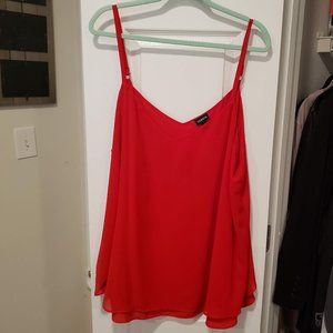 Red CHIFFON DOUBLE LAYER SWING CAMI